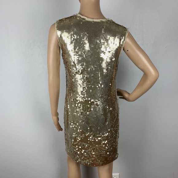 NEW ROBERT RODRIGUEZ GOLD SEQUIN MINI DRESS - Picture 5 of 5